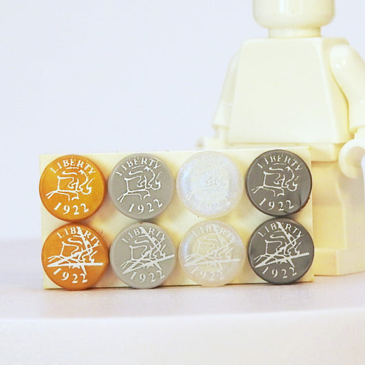 Set of six coins with 'Liberty' and '1922' inscriptions on a white background